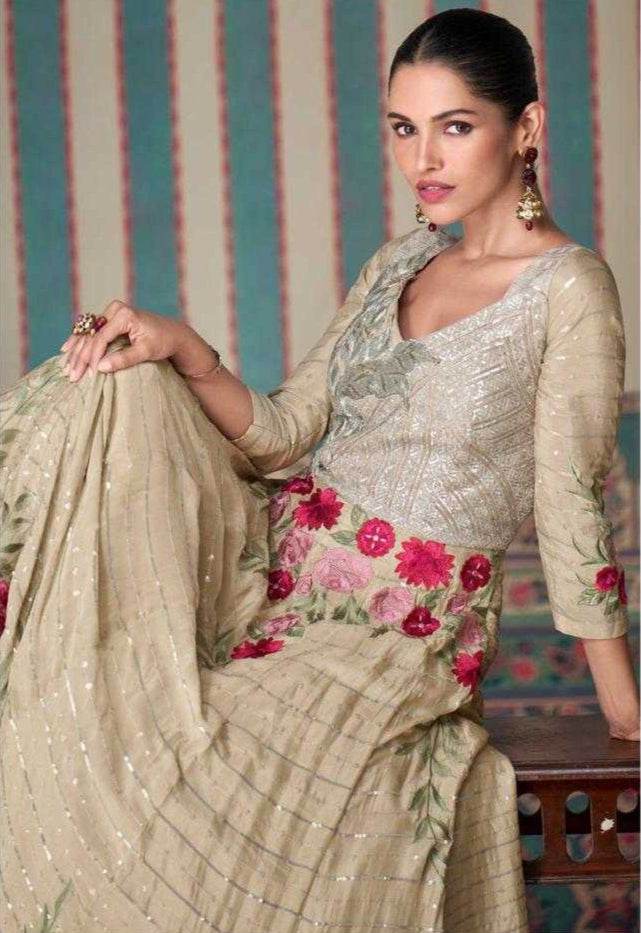 Chinon Silk DESIGNER-ETHNIC Gown - MYLUXURY LANE ENTERPRISE